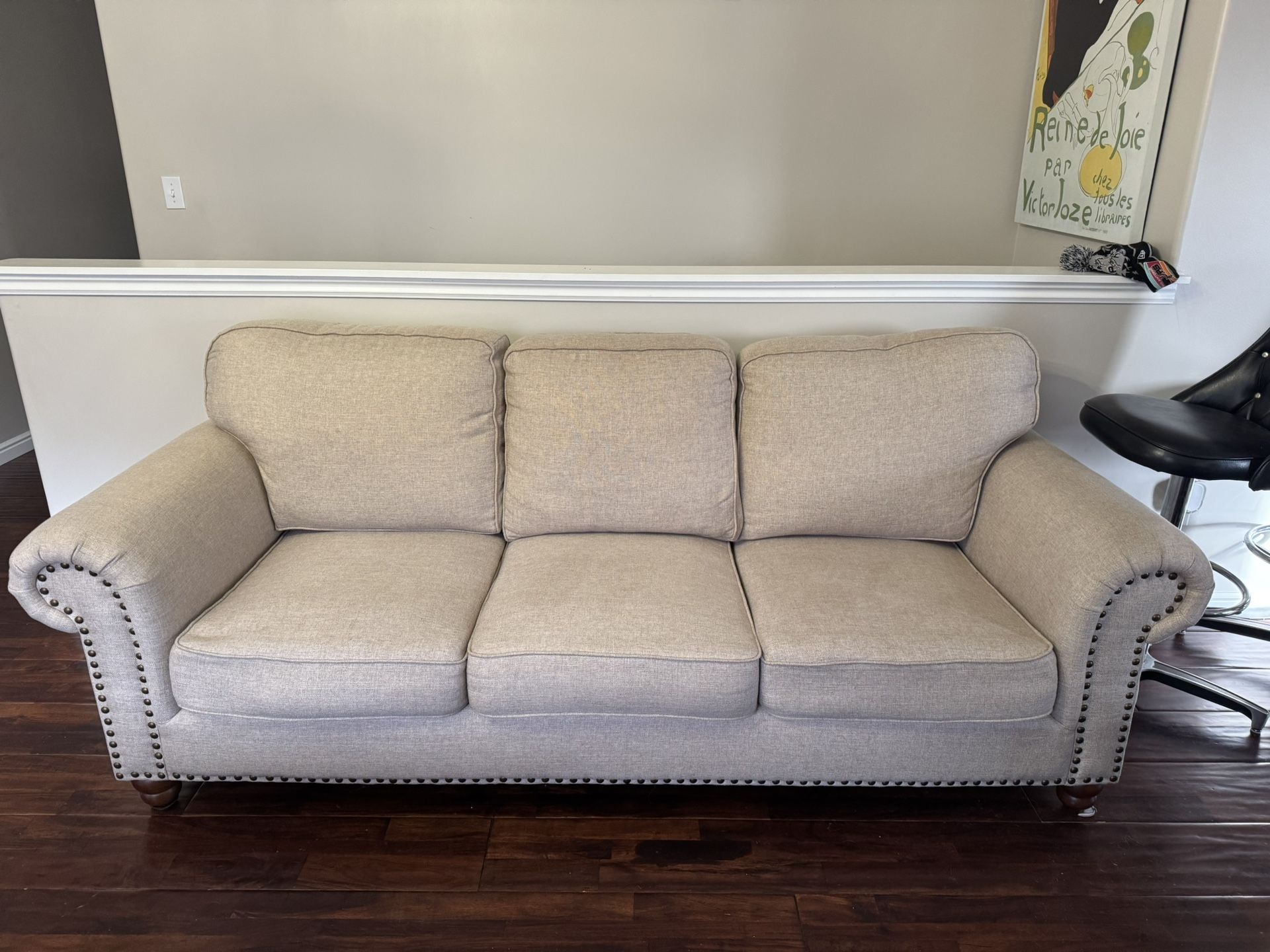 Studded Fabric Sofa/Couch