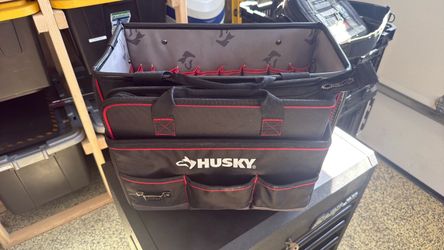 Husky open top tool bag with extra zipper case