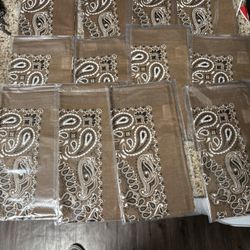 12 Brown Bandannas