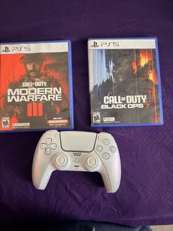 ps5 controller  (chroma pearl ) & games