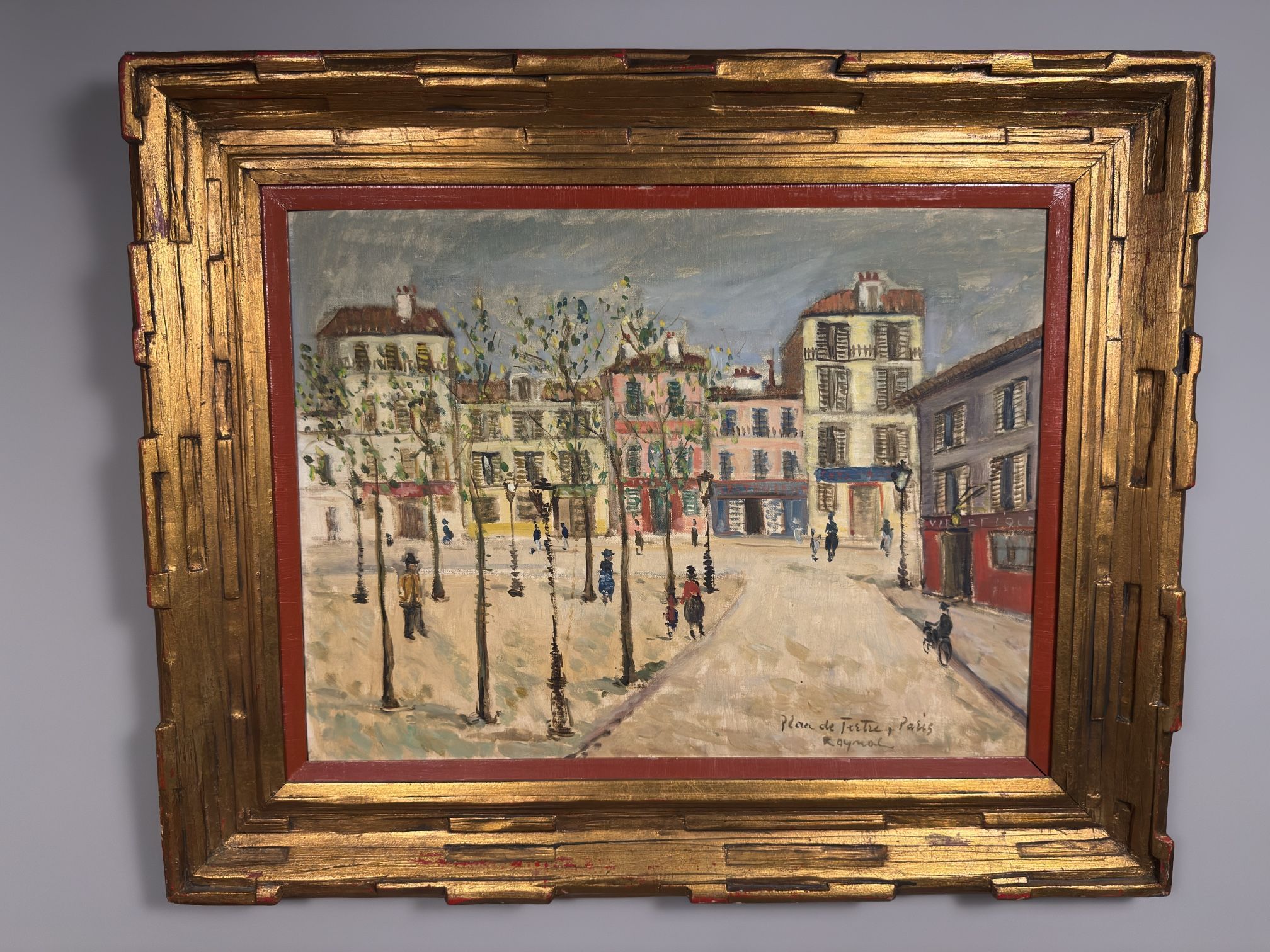 French Mid Century Painting Of Paris village