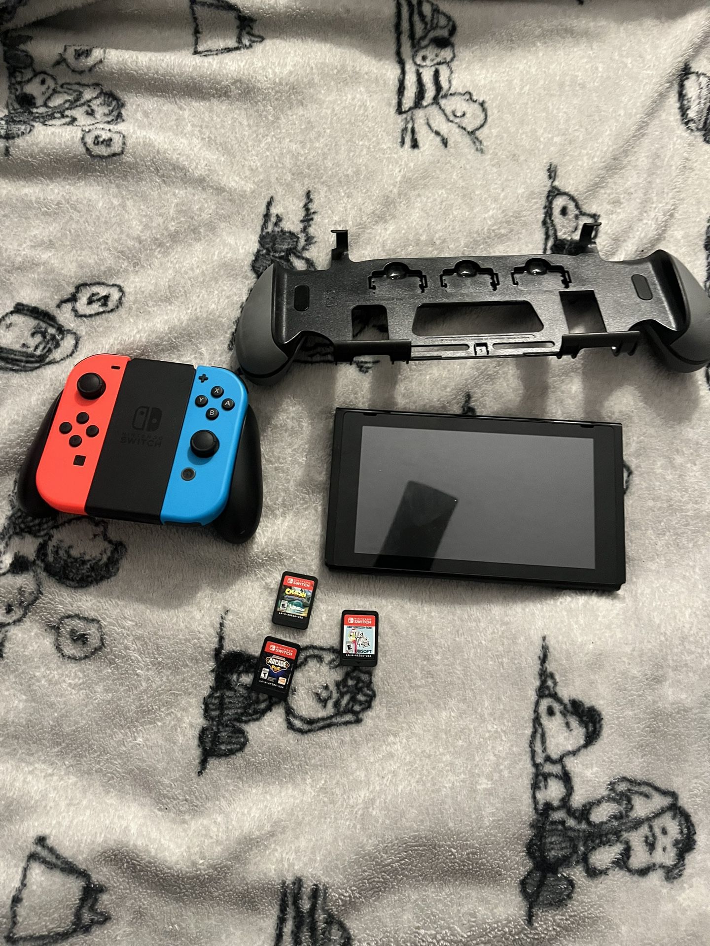 (this Item Is NOT free) Nintendo Switch, 2 Accessories, And 3 Games 