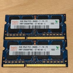 2GB PC3-8500 x 2 Laptop RAM