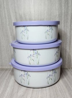 Corningware Corelle Reston Lloyd Eurita Shadow Iris Storage Nesting Bowl Set
