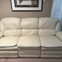 Leather recliner couch