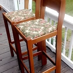 2 Tall Wooden Bar Stools..Great Conditiona