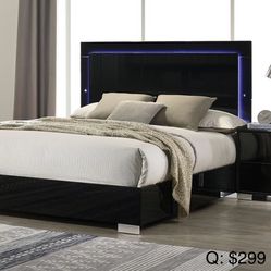 Queen Bedframe With Led Lights