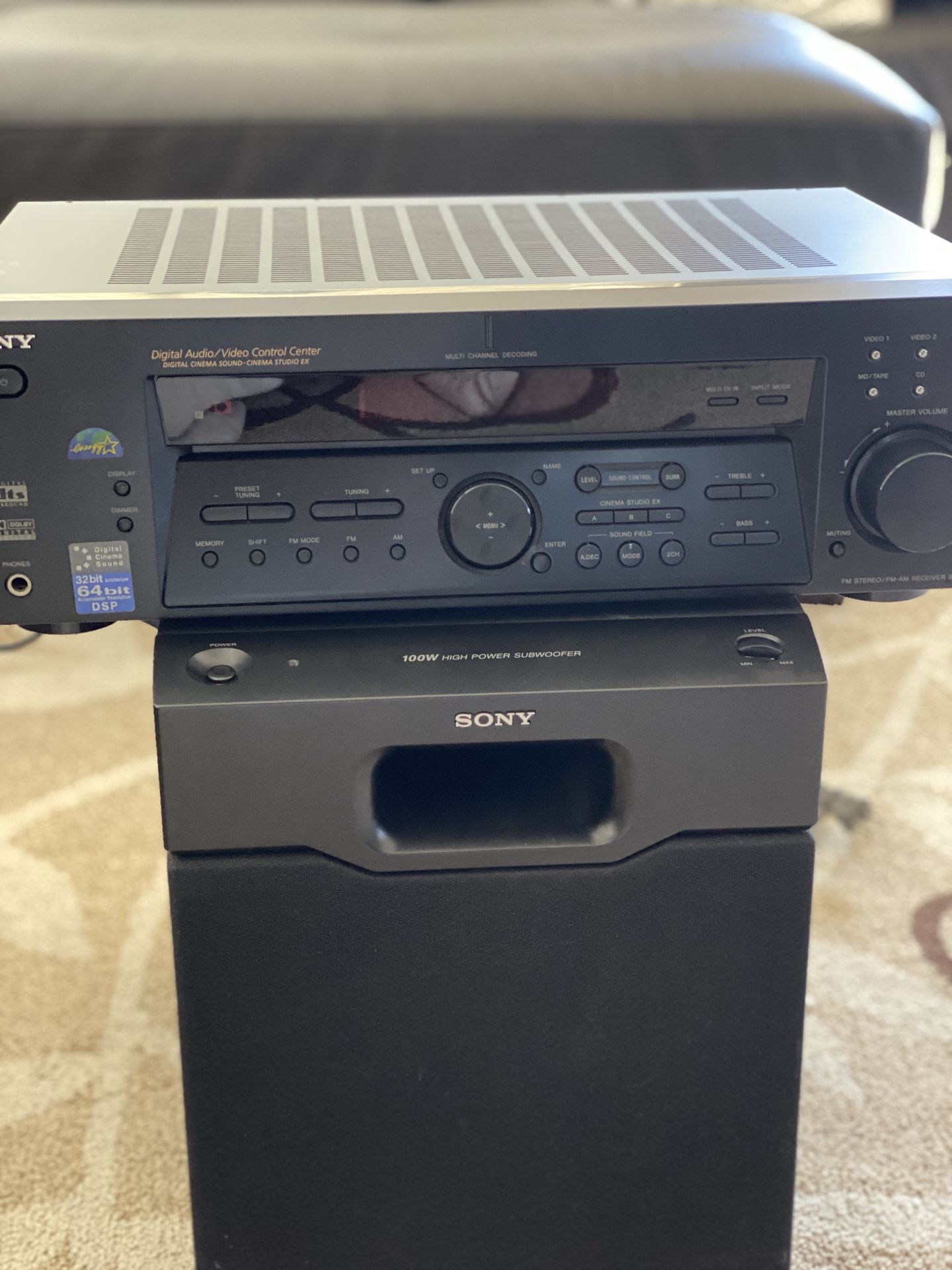 Sony FM Stereo FM-AM AV Receiver & Active Powered Subwoofer