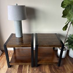 Wood And Metal End Coffee Tables
