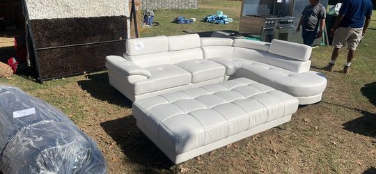 All White Sectional 