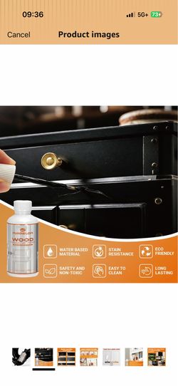 Wood Touch Up Paint, 1.7 Fl Oz Black Wood Paint for Repair,Quick Dry＆Waterproof,Ideal for Repairs Scratches, Ships and Blemishes on Cabinets, Doors an