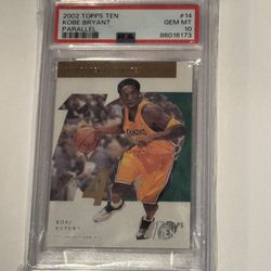 Kobe Bryant Graded Lot – 2002 Topps Ten PSA 10 + 1999 Topps Gallery PSA 9