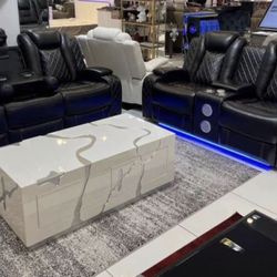 SOFA & LOVESEAT - Black , LED’s 
