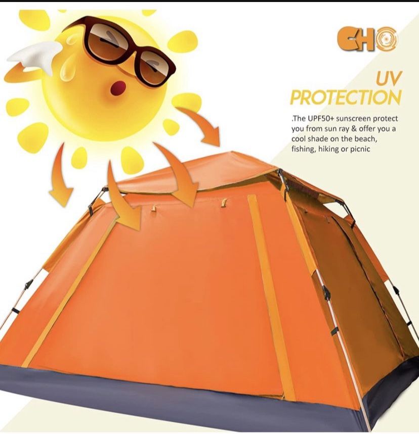 XL Tent for Camping for 6 Person Tent Large Beach Tent Portable Family Camping Light Weight Tent for Backpacking Hiking Traveling with Sun Shade