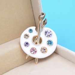 Art artist palette pin brooch