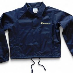 CHAMPION - Size X Large - CROPPED  Navy Blue Windbreaker Jacket 