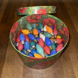 Vintage C9 Light Bulbs 88 Lamps Pastels Blue Red Yellow Orange White Green Works