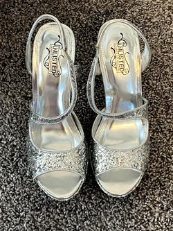 Silver Single Strap heel