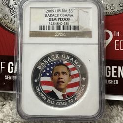 2009 Liberia $5 Barack Obama Gem Proof 🏦 OPEN TO TRADES 🏦 