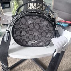 Coach Signature Jacquard Star Embroidery Crossbody Bag
