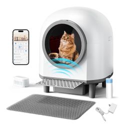 Automatic Self Cleaning Litter Box for Multiple Cats 90L Large Capacity, Smart Automatic Cat Litter Box with App Control, Health Monitoring, Integrate