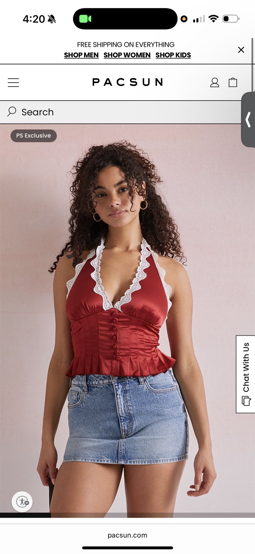 Pac Sun - Beverly and Beck Bella Lace Trim Halter Top - XXS - New with Tags