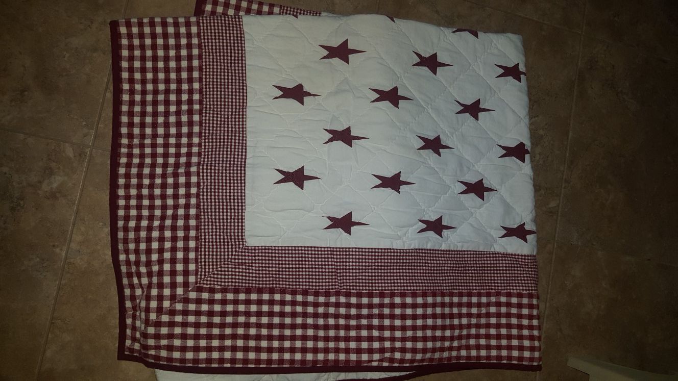 Americana throw blanket and long "country" throw pillow
