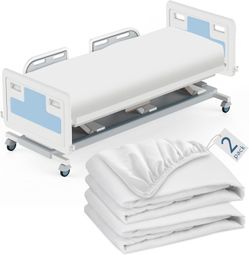2 Pack Hospital Bed Sheets 36" x 80" x 9", Hospital Bed Fitted Sheets for Home & Hospital Care Beds, Soft Hospital Bed Sheets with Elastic All Around