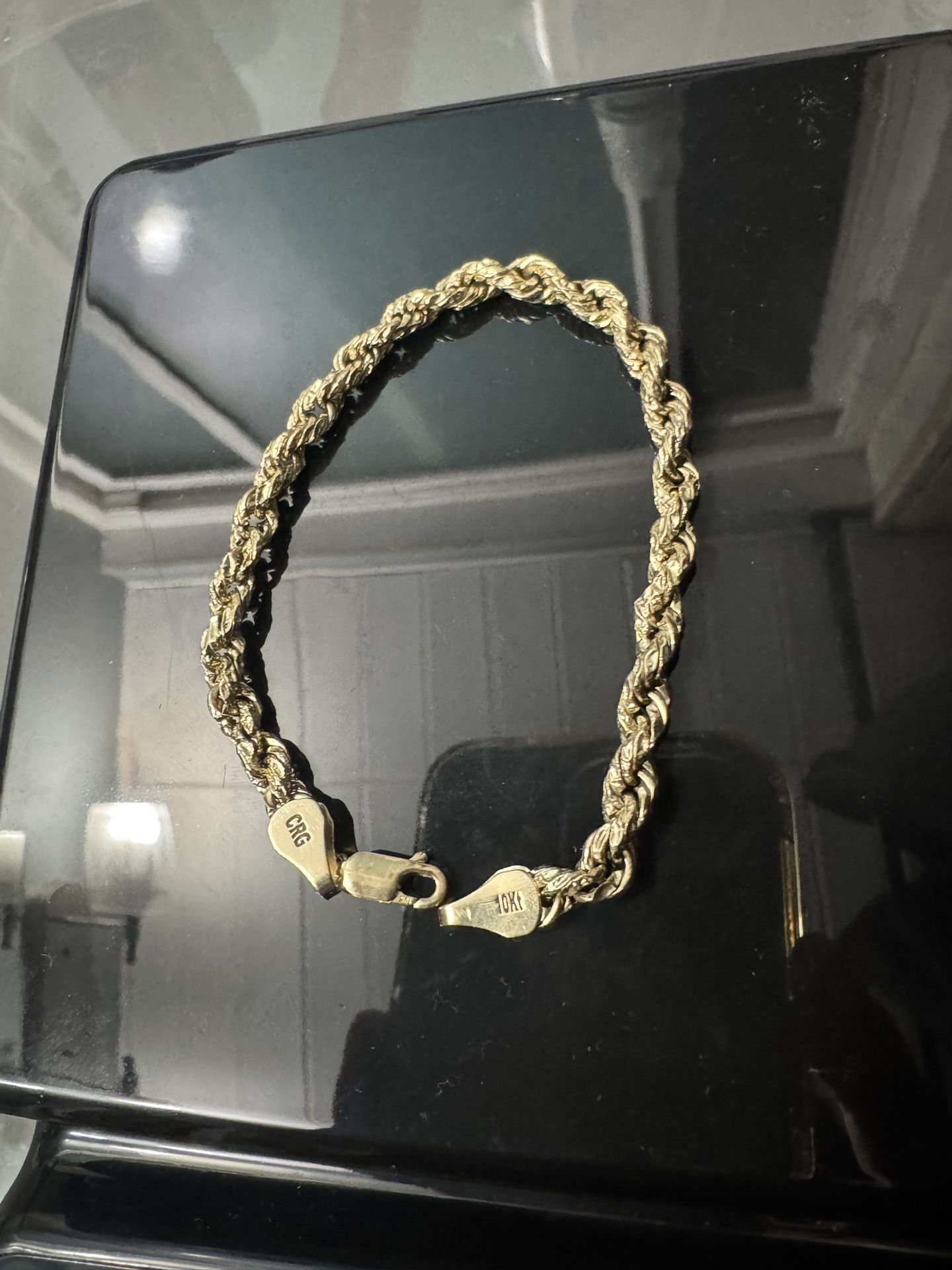 10k 4.6g Chunky 6mm Gold 8” Rope Chain Bracelet