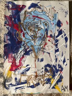 Abstract artwork for sale! 9”x12” approx. mixed media painting.