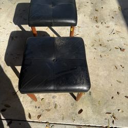 Two Leather Stools