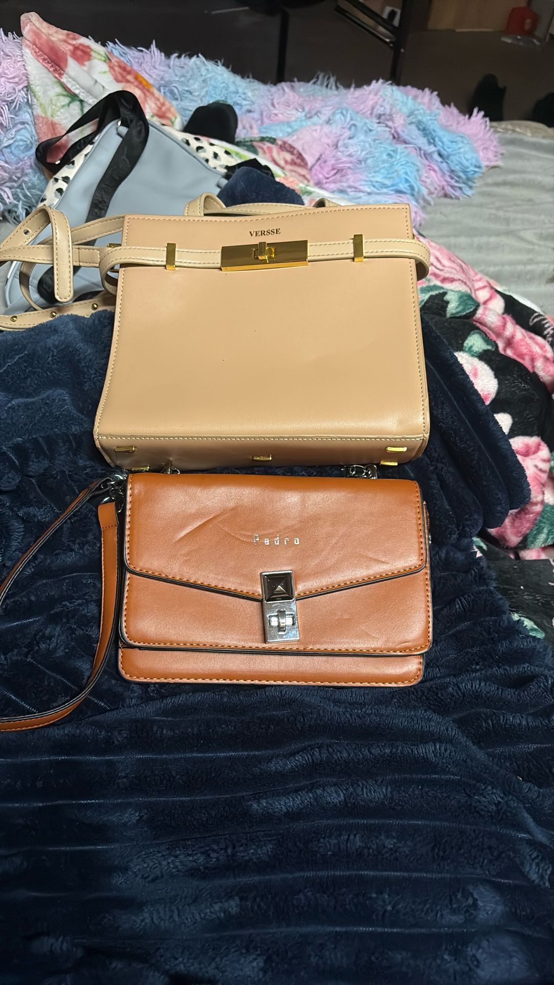 Brown Pedro Purse, Tan Versse Purse