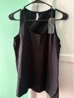 Sofra Black Scoop Neck Tank Top