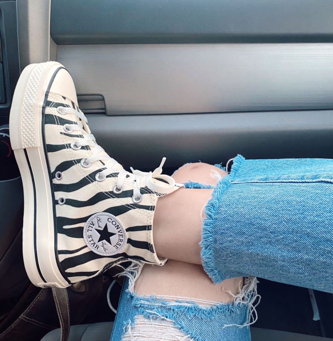 ‘Zoe’ Converse All Star Platform High Top Women’s Size 5.5 Custom made converse 