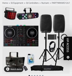 Dj set with speakers and lights
