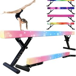 Seliyoo Adjustable Balance Beam for Kids, 8FT Gymnastics Beam with Anti-Slip Legs, High and Low Floor Beam for All Gymnastics Levels, Professional Gym