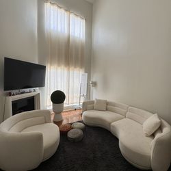 White Curved Sectional