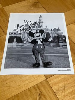 Mickey Mouse signed photo from the Disneyland Resort. 8” x 10” signed glossy