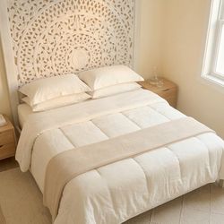 Solid Wood Hand-Carved Queen Bed