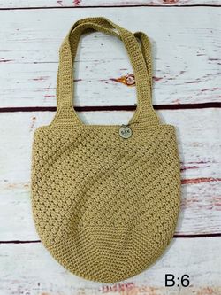 The Sak ~ Beige/Tan/Light Brown Crocheted Purse/Shoulder Bag ~ Boho ~