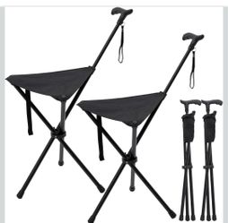 (2) RedCamp Foldable Lightweight Travel Cane Stools/Walking Sticks