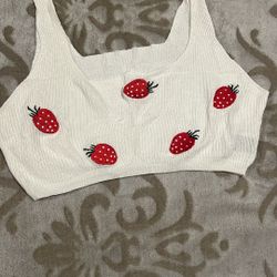STRAWBERRY CROPPED TANK TOP 