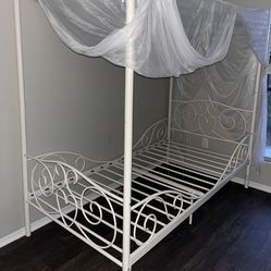Metal White Bed Frame 