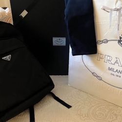 Prada Renylon Saffiano Leather Backpack - authentic - No Flaws 