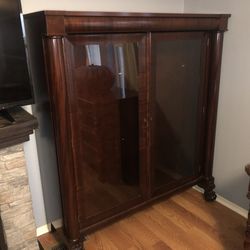 Antique  Mahogany China Hutch/Display Case 