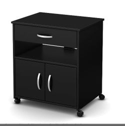 Office/Microwave Table On Wheels Brown