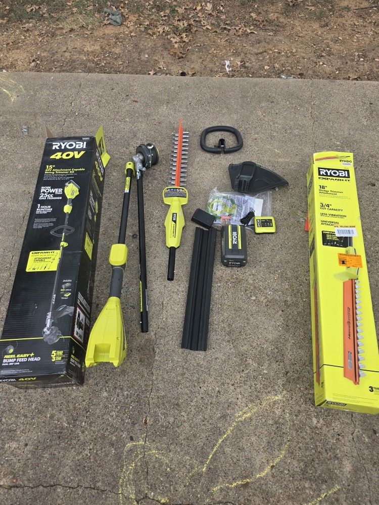 Ryobi 40v String Trimmer/ Hedge Trimmer Kit