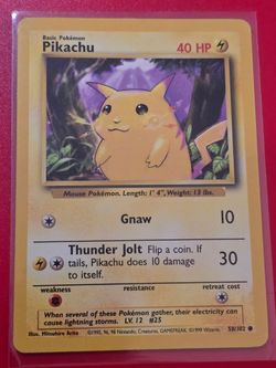 Pokémon Pikachu 58 Base Set Unlimited Card
