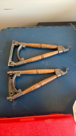 Swivel Vintage Plant Hook OAK Wood Metal 7