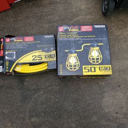 10/4 Drop Cord 25' And Work Lights Sold As Set!